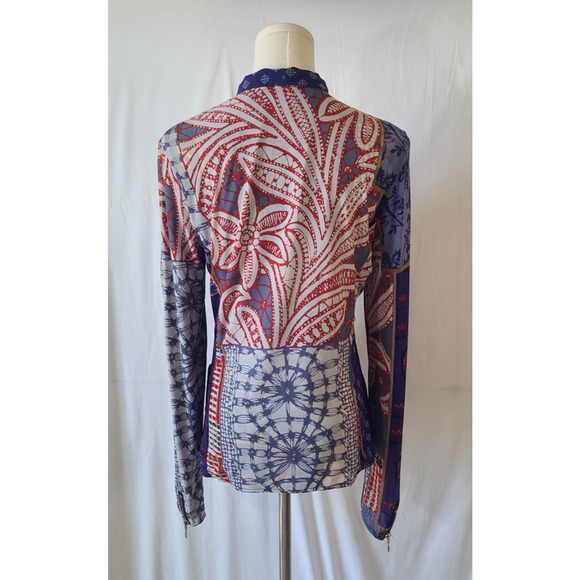 Desigual By Christian Lacroix Womens Multicolor Patchwork Mesh Jacket US 10 - Picture 6 of 7